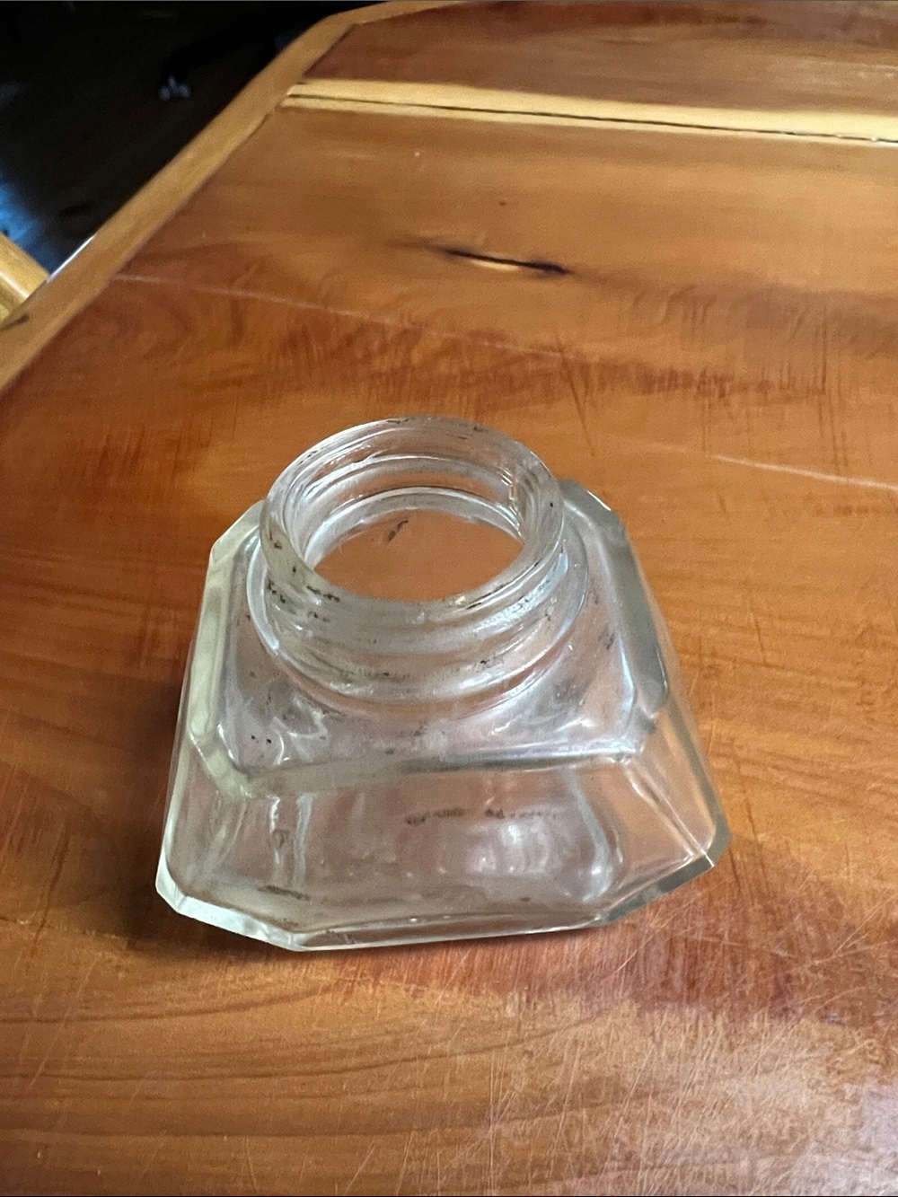 Clear Glass Ink Bottle - Classic Square Design